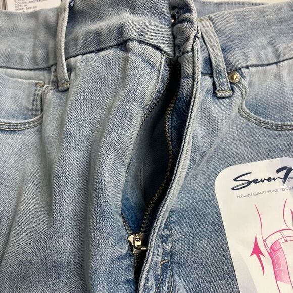 SEVEN7 Women’s Distressed High Rise Skinny Slimming Control‎ Jeans Size 14 Blue - Picture 11 of 11